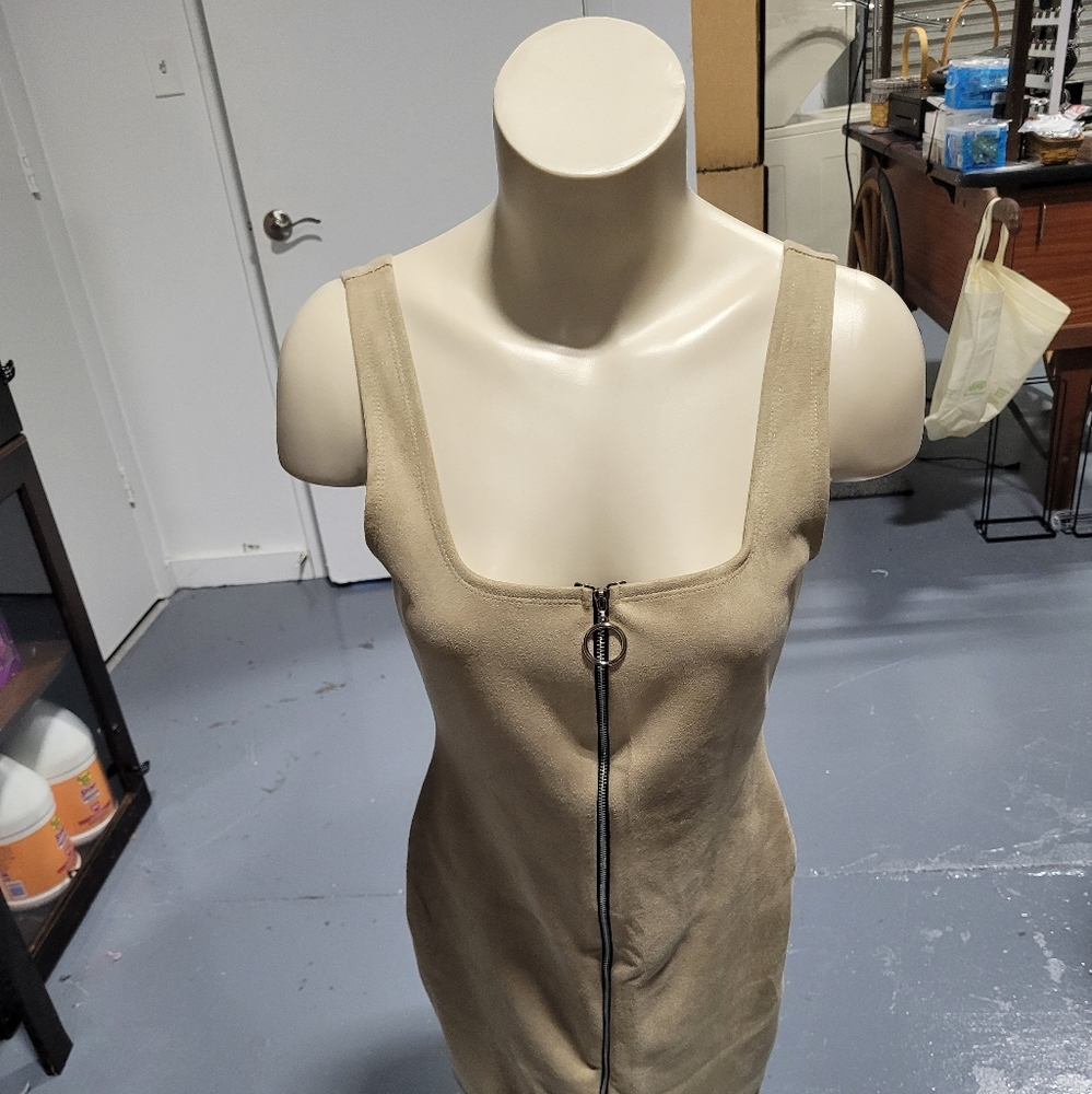 Popular Basics Women's Suede Dress Sz L